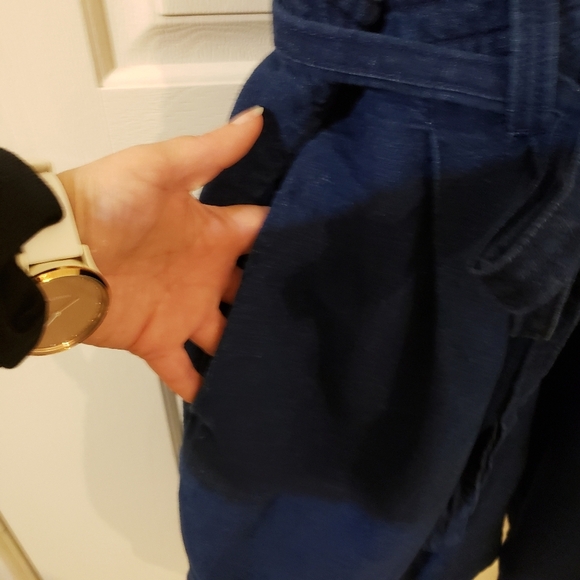 Banana Republic Denim Linen/Cotton BUTTON DOWN BERMUDA ROMPER -  size 18 - Picture 4 of 12